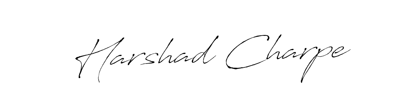 Antro_Vectra is a professional signature style that is perfect for those who want to add a touch of class to their signature. It is also a great choice for those who want to make their signature more unique. Get Harshad Charpe name to fancy signature for free. Harshad Charpe signature style 6 images and pictures png
