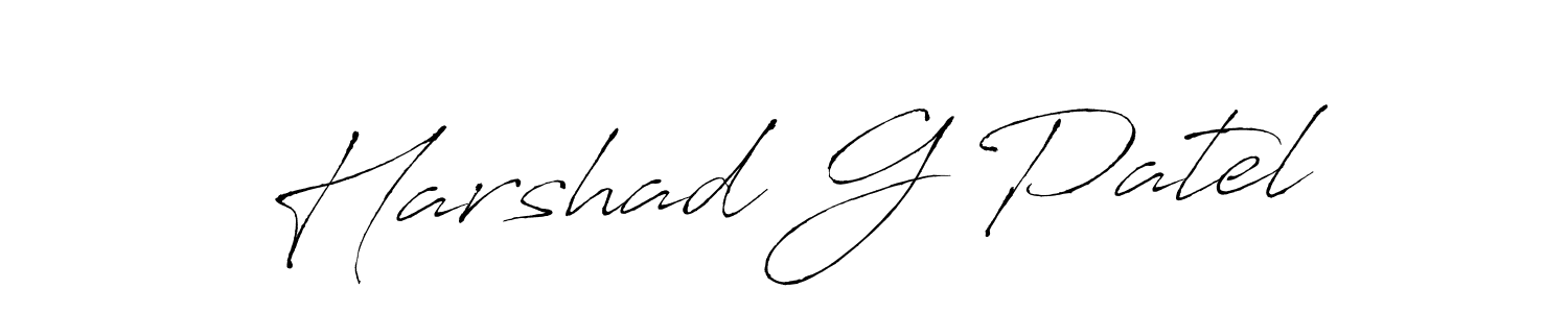 Design your own signature with our free online signature maker. With this signature software, you can create a handwritten (Antro_Vectra) signature for name Harshad G Patel. Harshad G Patel signature style 6 images and pictures png