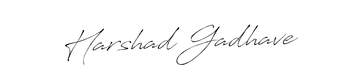 How to make Harshad Gadhave name signature. Use Antro_Vectra style for creating short signs online. This is the latest handwritten sign. Harshad Gadhave signature style 6 images and pictures png