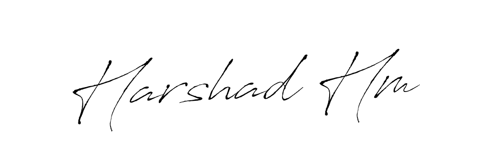 Harshad Hm stylish signature style. Best Handwritten Sign (Antro_Vectra) for my name. Handwritten Signature Collection Ideas for my name Harshad Hm. Harshad Hm signature style 6 images and pictures png