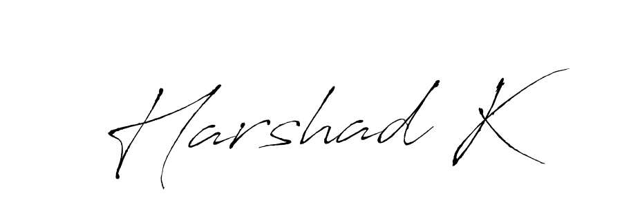 Make a beautiful signature design for name Harshad K. With this signature (Antro_Vectra) style, you can create a handwritten signature for free. Harshad K signature style 6 images and pictures png