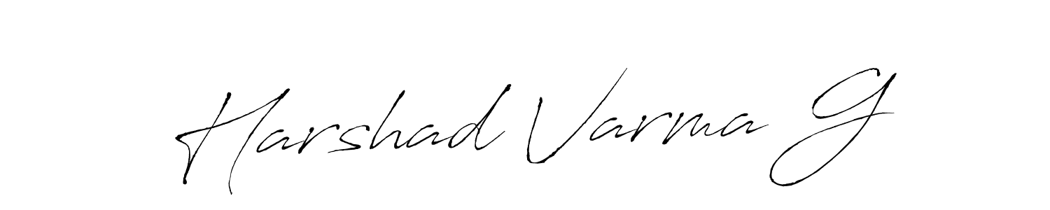 Design your own signature with our free online signature maker. With this signature software, you can create a handwritten (Antro_Vectra) signature for name Harshad Varma G. Harshad Varma G signature style 6 images and pictures png