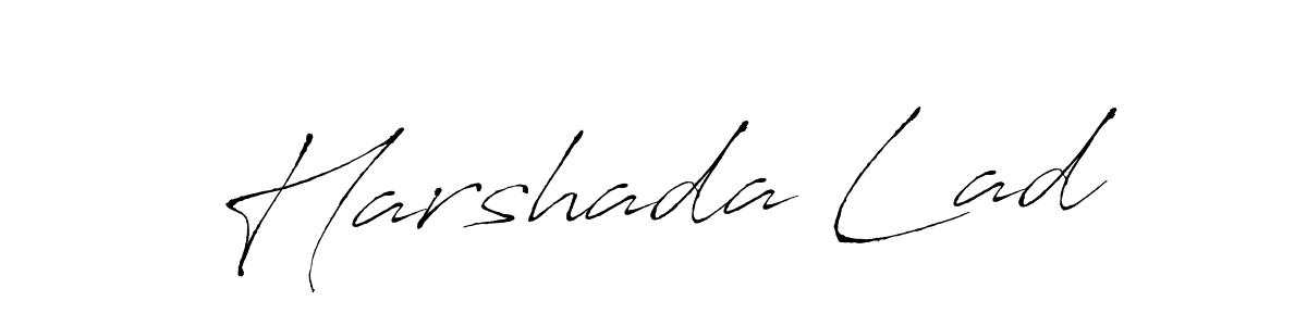 How to make Harshada Lad name signature. Use Antro_Vectra style for creating short signs online. This is the latest handwritten sign. Harshada Lad signature style 6 images and pictures png