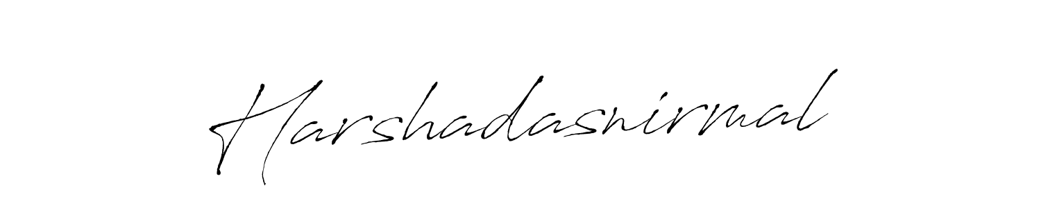 How to make Harshadasnirmal name signature. Use Antro_Vectra style for creating short signs online. This is the latest handwritten sign. Harshadasnirmal signature style 6 images and pictures png