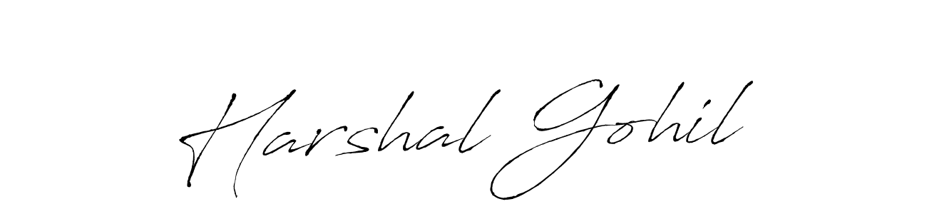 Design your own signature with our free online signature maker. With this signature software, you can create a handwritten (Antro_Vectra) signature for name Harshal Gohil. Harshal Gohil signature style 6 images and pictures png