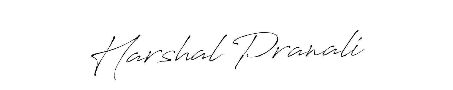 Design your own signature with our free online signature maker. With this signature software, you can create a handwritten (Antro_Vectra) signature for name Harshal Pranali. Harshal Pranali signature style 6 images and pictures png