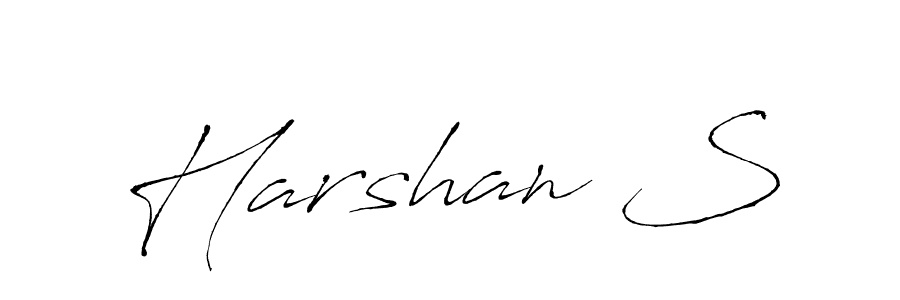 Make a beautiful signature design for name Harshan S. With this signature (Antro_Vectra) style, you can create a handwritten signature for free. Harshan S signature style 6 images and pictures png