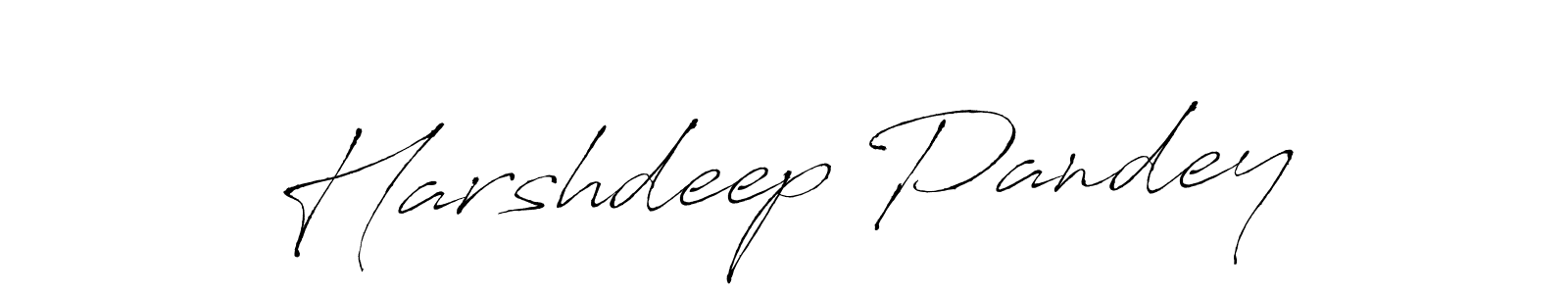 How to make Harshdeep Pandey name signature. Use Antro_Vectra style for creating short signs online. This is the latest handwritten sign. Harshdeep Pandey signature style 6 images and pictures png