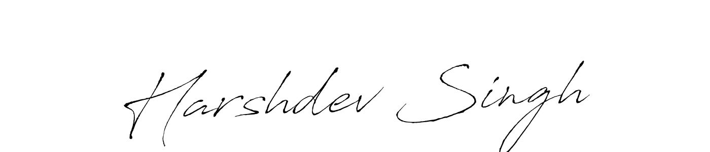Make a beautiful signature design for name Harshdev Singh. With this signature (Antro_Vectra) style, you can create a handwritten signature for free. Harshdev Singh signature style 6 images and pictures png