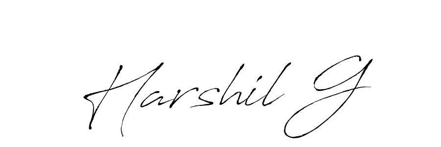 Design your own signature with our free online signature maker. With this signature software, you can create a handwritten (Antro_Vectra) signature for name Harshil G. Harshil G signature style 6 images and pictures png