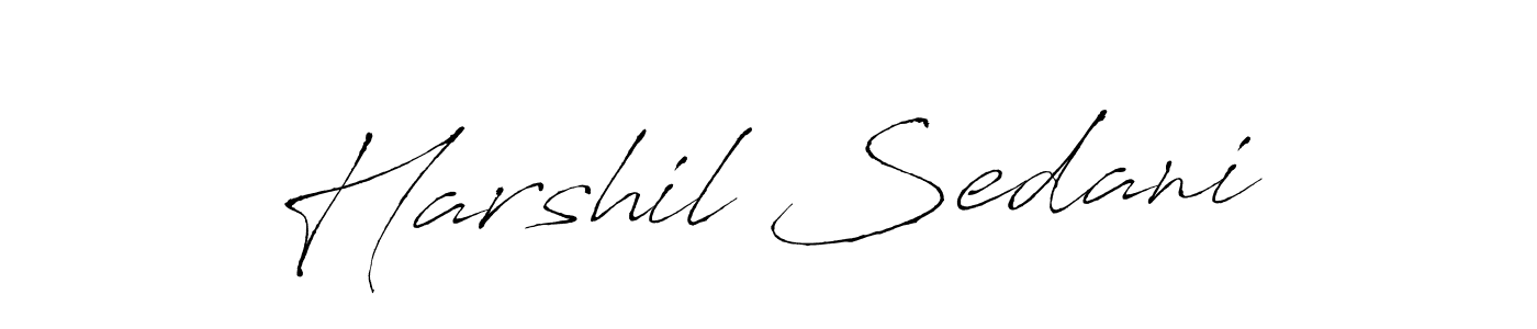 Harshil Sedani stylish signature style. Best Handwritten Sign (Antro_Vectra) for my name. Handwritten Signature Collection Ideas for my name Harshil Sedani. Harshil Sedani signature style 6 images and pictures png