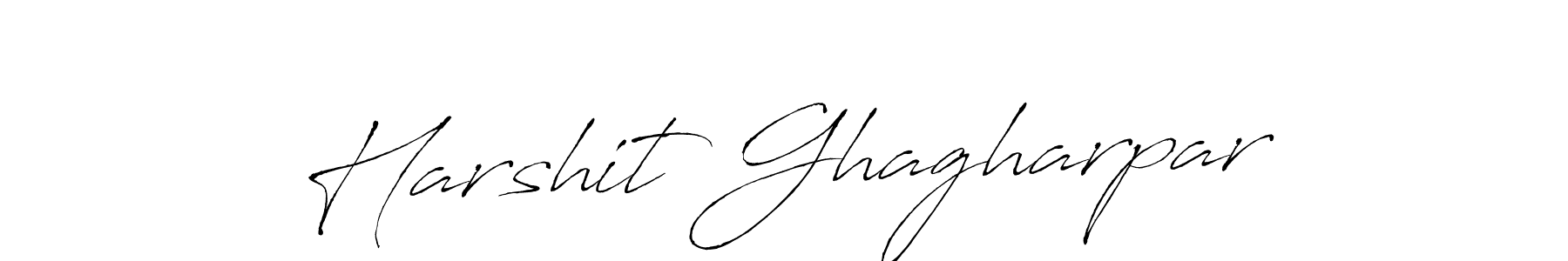 Make a beautiful signature design for name Harshit Ghagharpar. With this signature (Antro_Vectra) style, you can create a handwritten signature for free. Harshit Ghagharpar signature style 6 images and pictures png
