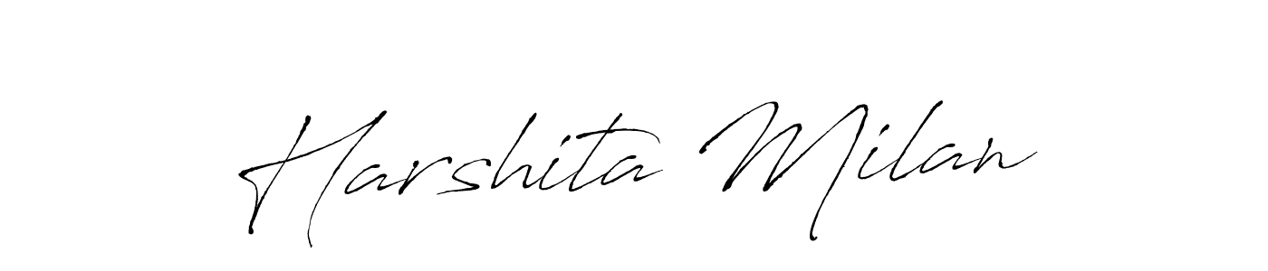 How to make Harshita Milan signature? Antro_Vectra is a professional autograph style. Create handwritten signature for Harshita Milan name. Harshita Milan signature style 6 images and pictures png