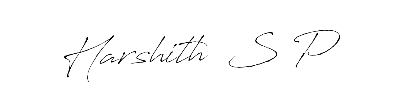 Create a beautiful signature design for name Harshith  S P. With this signature (Antro_Vectra) fonts, you can make a handwritten signature for free. Harshith  S P signature style 6 images and pictures png