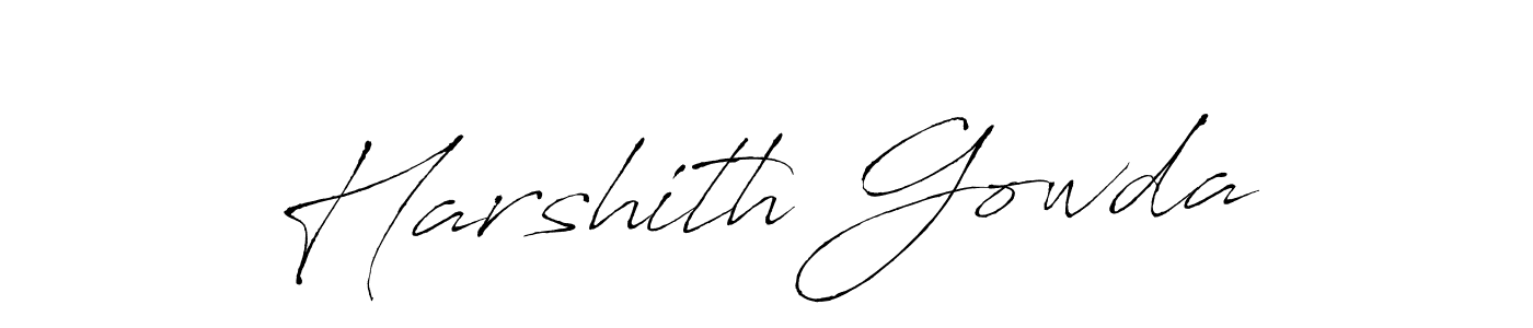 Harshith Gowda stylish signature style. Best Handwritten Sign (Antro_Vectra) for my name. Handwritten Signature Collection Ideas for my name Harshith Gowda. Harshith Gowda signature style 6 images and pictures png