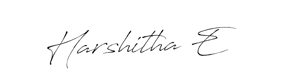 Harshitha E stylish signature style. Best Handwritten Sign (Antro_Vectra) for my name. Handwritten Signature Collection Ideas for my name Harshitha E. Harshitha E signature style 6 images and pictures png