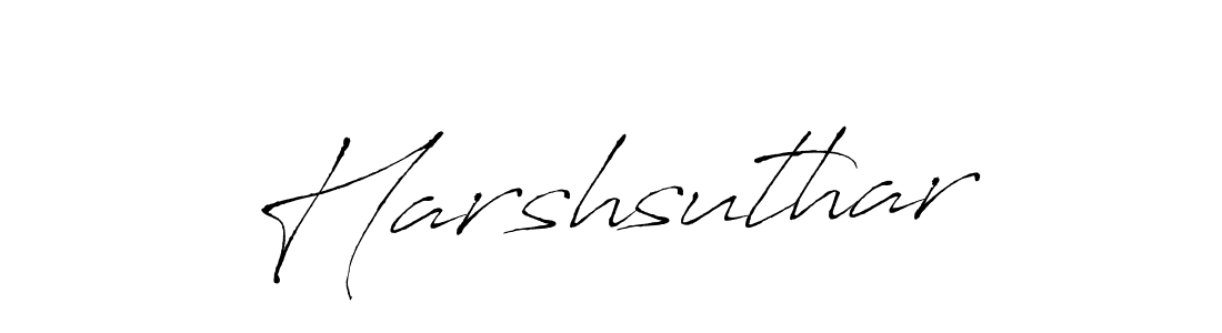 Design your own signature with our free online signature maker. With this signature software, you can create a handwritten (Antro_Vectra) signature for name Harshsuthar. Harshsuthar signature style 6 images and pictures png