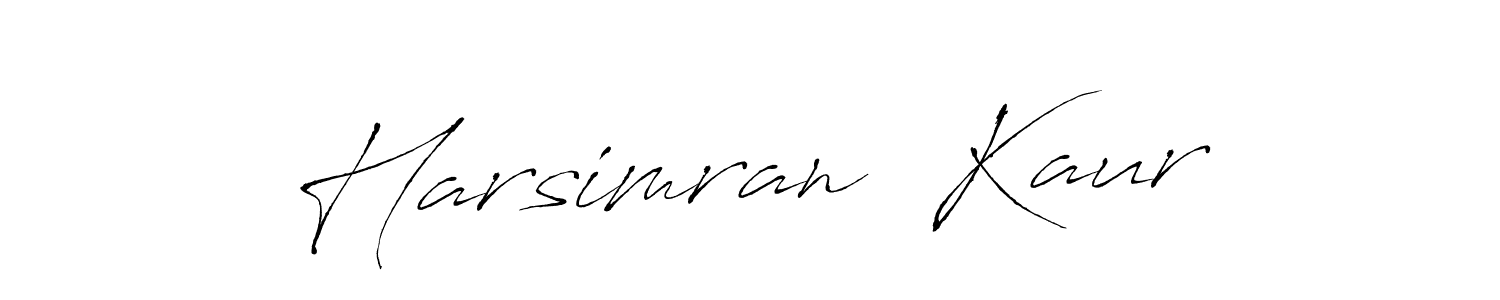 Make a beautiful signature design for name Harsimran  Kaur. With this signature (Antro_Vectra) style, you can create a handwritten signature for free. Harsimran  Kaur signature style 6 images and pictures png