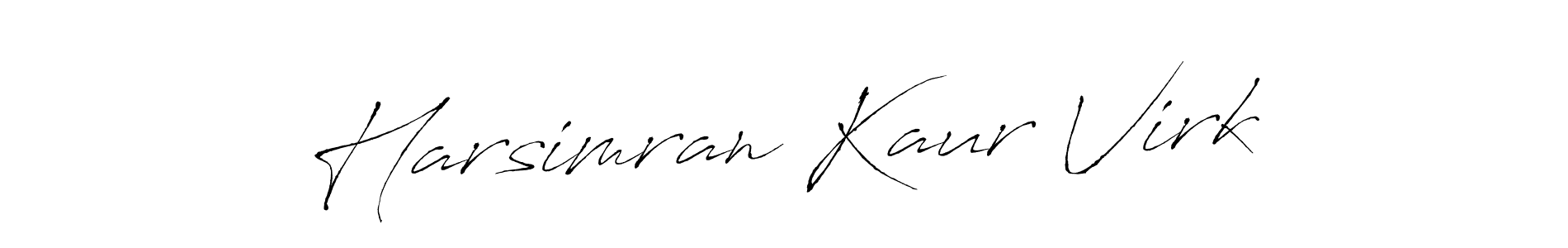 Make a beautiful signature design for name Harsimran Kaur Virk. With this signature (Antro_Vectra) style, you can create a handwritten signature for free. Harsimran Kaur Virk signature style 6 images and pictures png