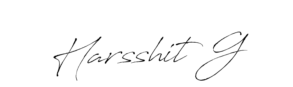 Use a signature maker to create a handwritten signature online. With this signature software, you can design (Antro_Vectra) your own signature for name Harsshit G. Harsshit G signature style 6 images and pictures png