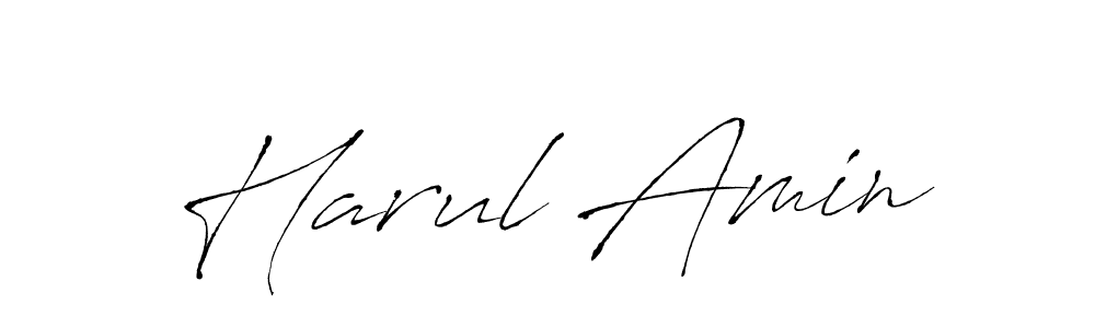 How to make Harul Amin signature? Antro_Vectra is a professional autograph style. Create handwritten signature for Harul Amin name. Harul Amin signature style 6 images and pictures png