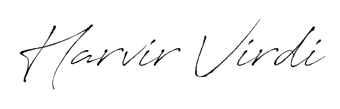 Personalize your online presence with Harvir Virdi signature rendered in elegant Antro_Vectra font. Great for website footers and blogs. Harvir Virdi signature style 6 images and pictures png