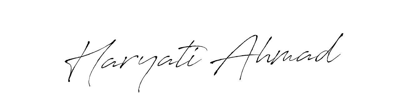Design your own signature with our free online signature maker. With this signature software, you can create a handwritten (Antro_Vectra) signature for name Haryati Ahmad. Haryati Ahmad signature style 6 images and pictures png