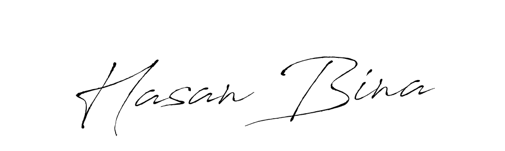 Make a beautiful signature design for name Hasan Bina. With this signature (Antro_Vectra) style, you can create a handwritten signature for free. Hasan Bina signature style 6 images and pictures png
