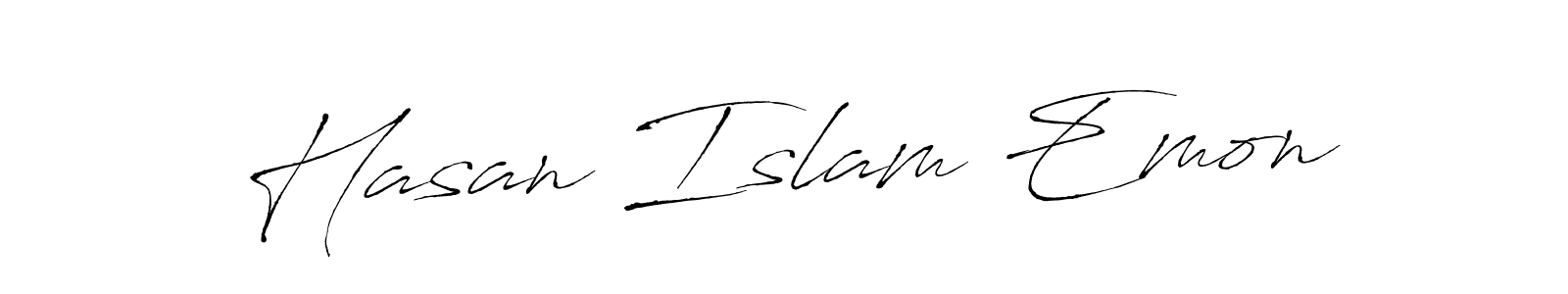 Also we have Hasan Islam Emon name is the best signature style. Create professional handwritten signature collection using Antro_Vectra autograph style. Hasan Islam Emon signature style 6 images and pictures png
