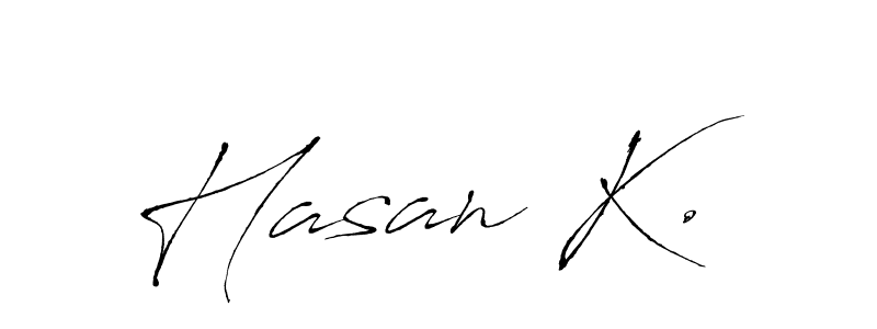 Make a beautiful signature design for name Hasan K.. With this signature (Antro_Vectra) style, you can create a handwritten signature for free. Hasan K. signature style 6 images and pictures png