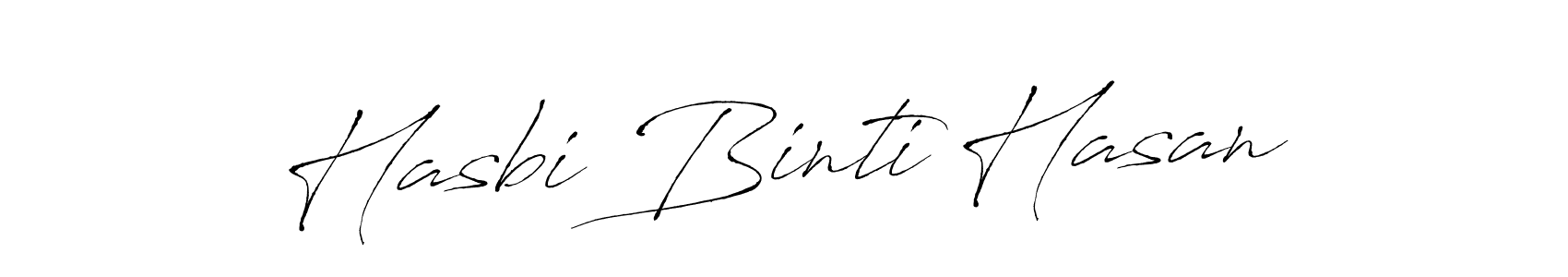 How to make Hasbi Binti Hasan name signature. Use Antro_Vectra style for creating short signs online. This is the latest handwritten sign. Hasbi Binti Hasan signature style 6 images and pictures png