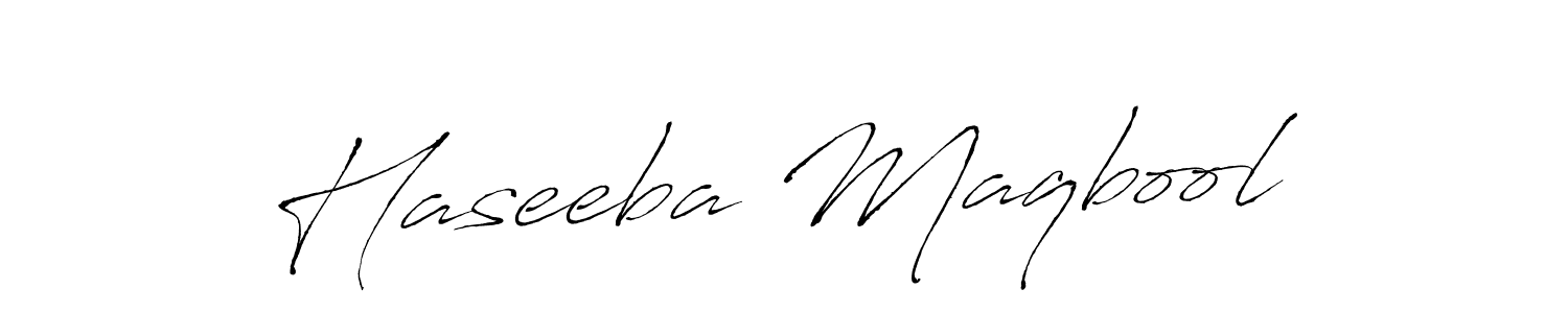 How to make Haseeba Maqbool name signature. Use Antro_Vectra style for creating short signs online. This is the latest handwritten sign. Haseeba Maqbool signature style 6 images and pictures png