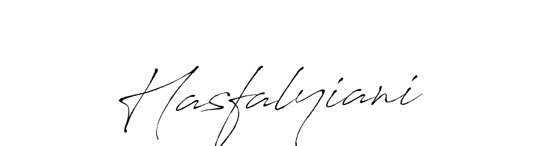 How to make Hasfalyiani name signature. Use Antro_Vectra style for creating short signs online. This is the latest handwritten sign. Hasfalyiani signature style 6 images and pictures png