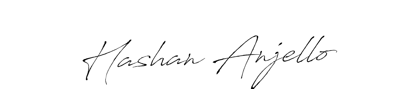 Hashan Anjello stylish signature style. Best Handwritten Sign (Antro_Vectra) for my name. Handwritten Signature Collection Ideas for my name Hashan Anjello. Hashan Anjello signature style 6 images and pictures png