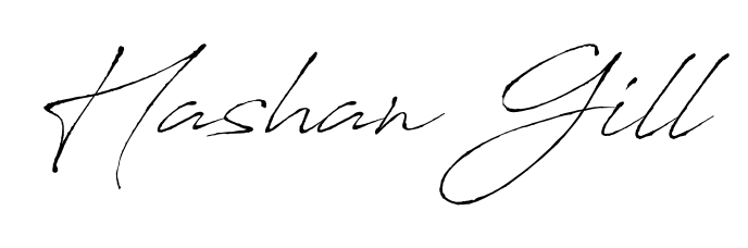 A stylish, flowing autograph style designed for name Hashan Gill using Antro_Vectra typography. Perfect for digital creative projects. Hashan Gill signature style 6 images and pictures png