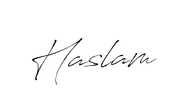 Create a beautiful signature design for name Haslam. With this signature (Antro_Vectra) fonts, you can make a handwritten signature for free. Haslam signature style 6 images and pictures png