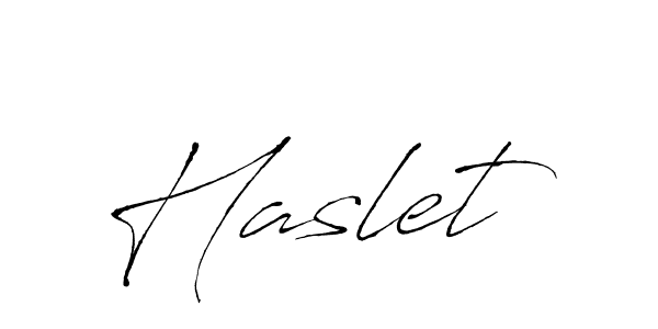Design your own signature with our free online signature maker. With this signature software, you can create a handwritten (Antro_Vectra) signature for name Haslet. Haslet signature style 6 images and pictures png