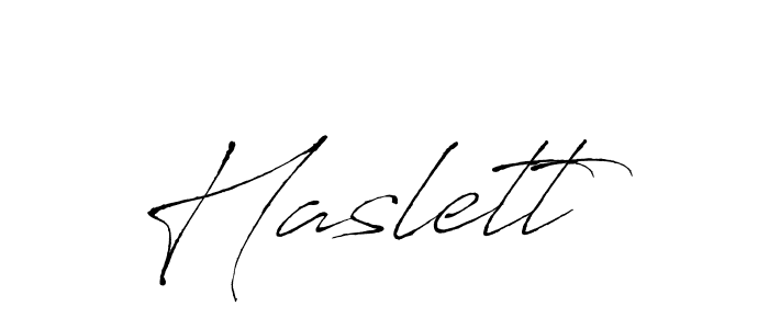 Make a beautiful signature design for name Haslett. With this signature (Antro_Vectra) style, you can create a handwritten signature for free. Haslett signature style 6 images and pictures png