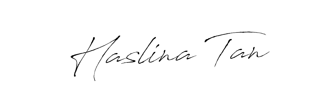 Make a beautiful signature design for name Haslina Tan. With this signature (Antro_Vectra) style, you can create a handwritten signature for free. Haslina Tan signature style 6 images and pictures png