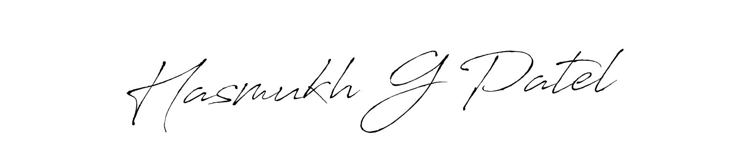 Design your own signature with our free online signature maker. With this signature software, you can create a handwritten (Antro_Vectra) signature for name Hasmukh G Patel. Hasmukh G Patel signature style 6 images and pictures png