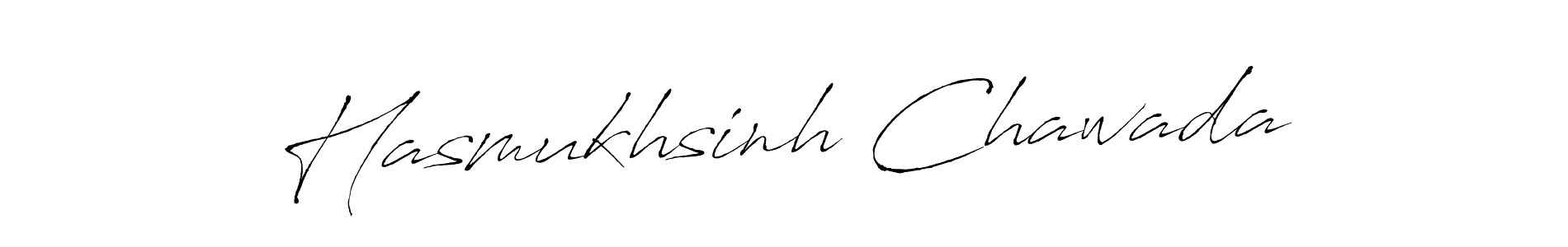 How to make Hasmukhsinh Chawada name signature. Use Antro_Vectra style for creating short signs online. This is the latest handwritten sign. Hasmukhsinh Chawada signature style 6 images and pictures png