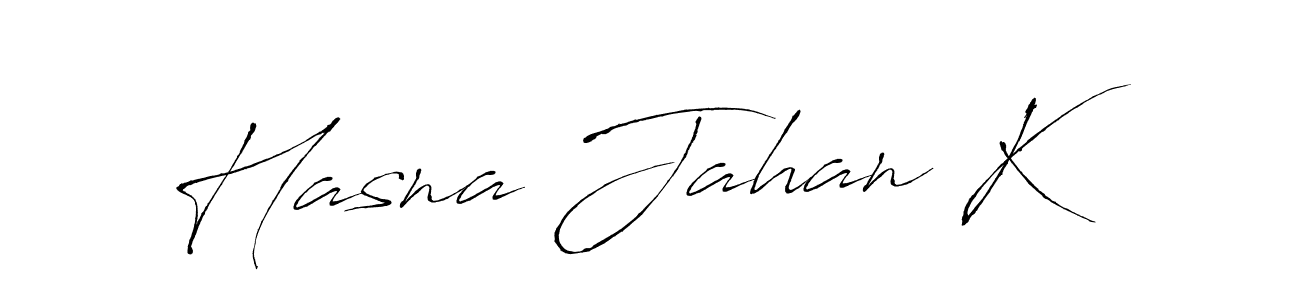 Also we have Hasna Jahan K name is the best signature style. Create professional handwritten signature collection using Antro_Vectra autograph style. Hasna Jahan K signature style 6 images and pictures png