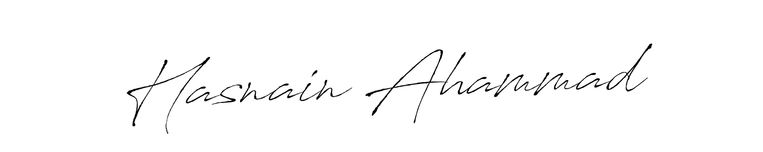 Make a beautiful signature design for name Hasnain Ahammad. With this signature (Antro_Vectra) style, you can create a handwritten signature for free. Hasnain Ahammad signature style 6 images and pictures png