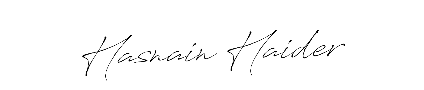 Create a beautiful signature design for name Hasnain Haider. With this signature (Antro_Vectra) fonts, you can make a handwritten signature for free. Hasnain Haider signature style 6 images and pictures png