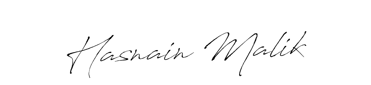 Design your own signature with our free online signature maker. With this signature software, you can create a handwritten (Antro_Vectra) signature for name Hasnain Malik. Hasnain Malik signature style 6 images and pictures png