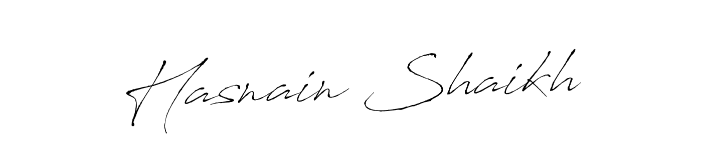 Create a beautiful signature design for name Hasnain Shaikh. With this signature (Antro_Vectra) fonts, you can make a handwritten signature for free. Hasnain Shaikh signature style 6 images and pictures png