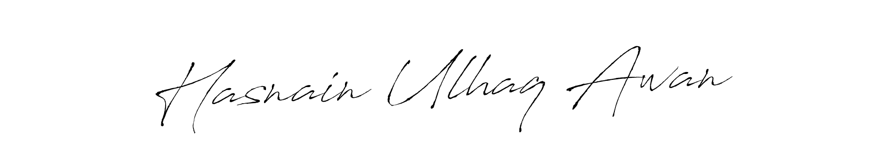 Make a beautiful signature design for name Hasnain Ulhaq Awan. With this signature (Antro_Vectra) style, you can create a handwritten signature for free. Hasnain Ulhaq Awan signature style 6 images and pictures png
