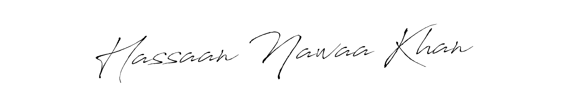 Make a beautiful signature design for name Hassaan Nawaa Khan. With this signature (Antro_Vectra) style, you can create a handwritten signature for free. Hassaan Nawaa Khan signature style 6 images and pictures png
