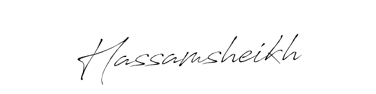 Design your own signature with our free online signature maker. With this signature software, you can create a handwritten (Antro_Vectra) signature for name Hassamsheikh. Hassamsheikh signature style 6 images and pictures png