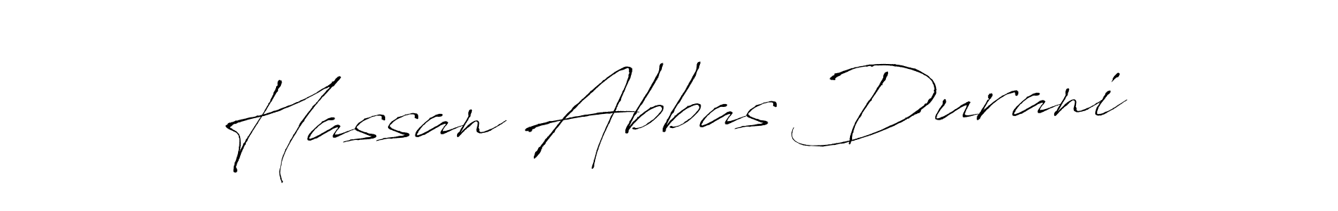 Design your own signature with our free online signature maker. With this signature software, you can create a handwritten (Antro_Vectra) signature for name Hassan Abbas Durani. Hassan Abbas Durani signature style 6 images and pictures png